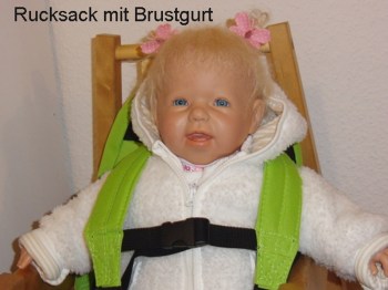 Kinderrucksack Kita gruen mit Brustgurt