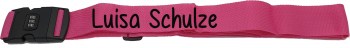 Koffergurt pink mit Zahlenschloss und Name