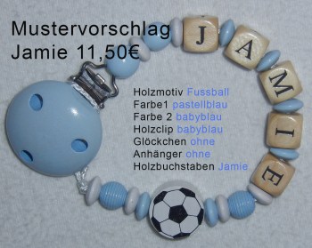 Schnullerkette mit Name Junge