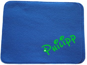 Laptop Tasche mit Name blau